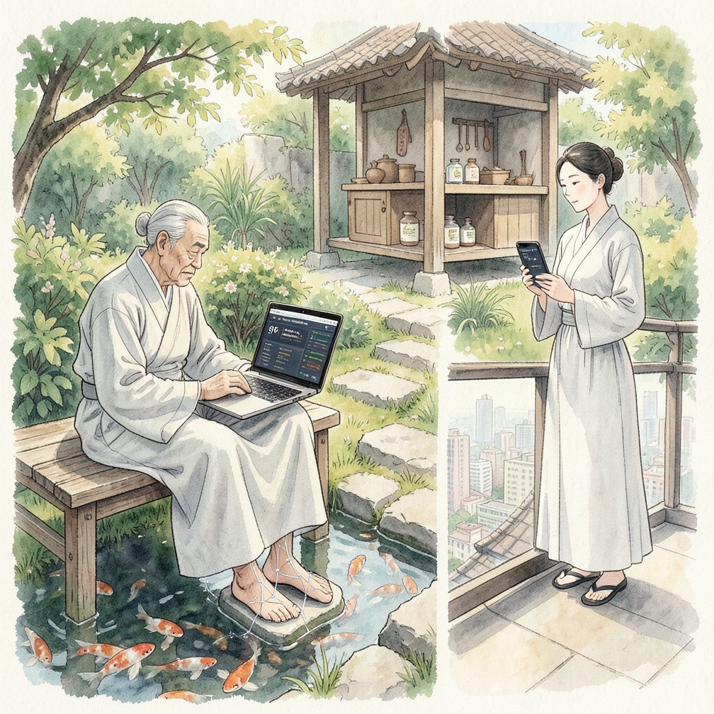 结合针灸与科技监测设备
