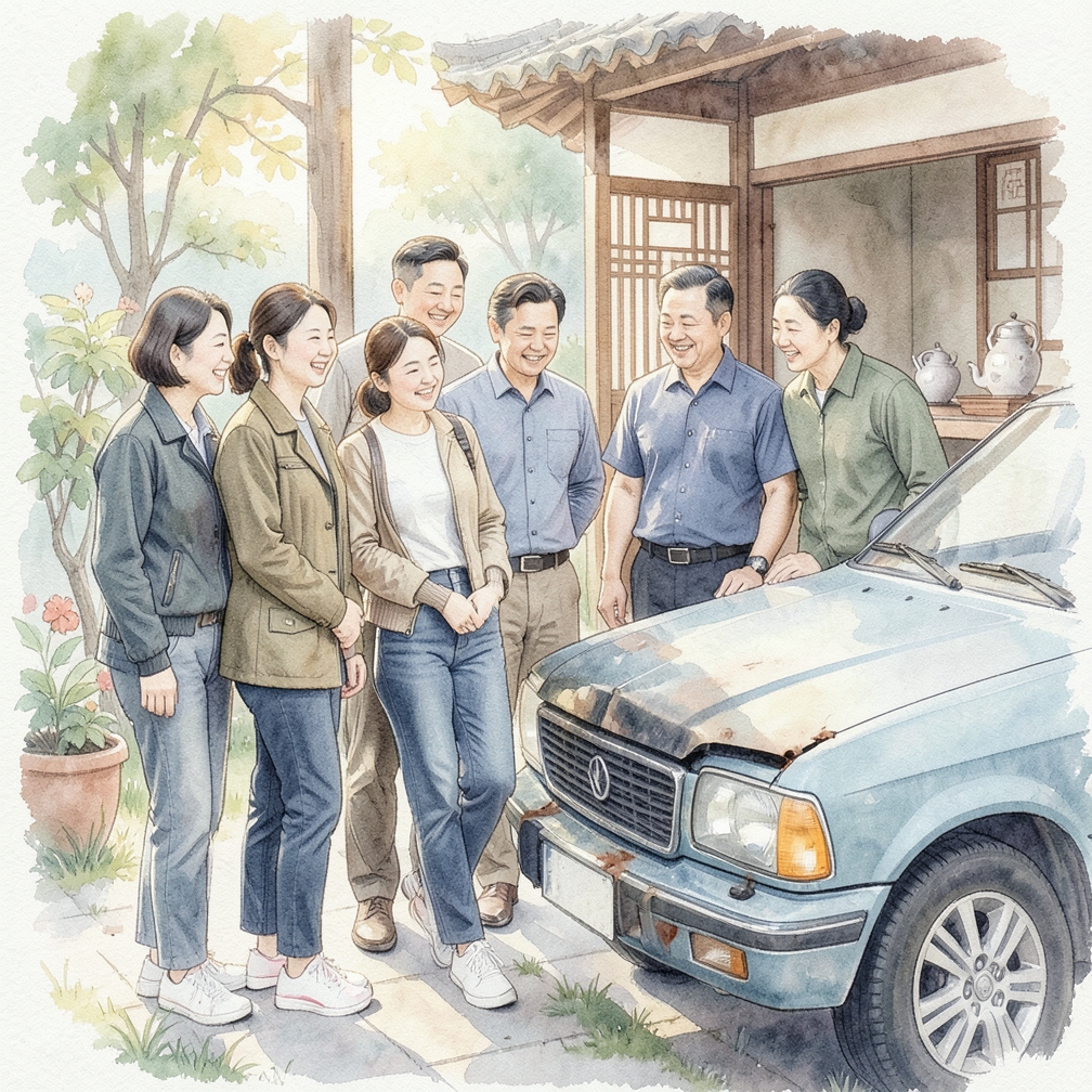 检查车身连接处的锈迹迹象