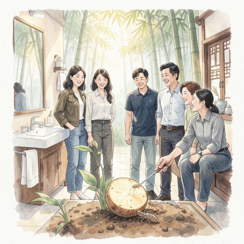 用土豆块引诱幼虫