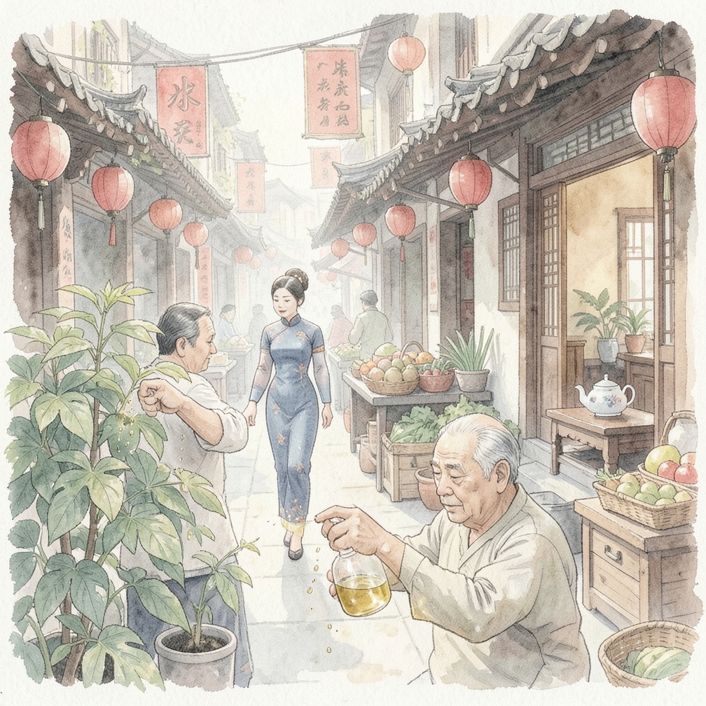 用印楝油喷洒植物