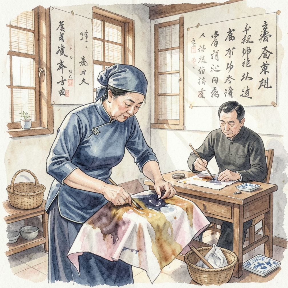 輕輕翻動布料