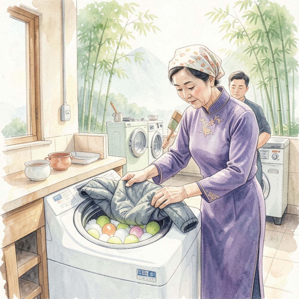 使用低溫烘乾機烘乾羽絨外套