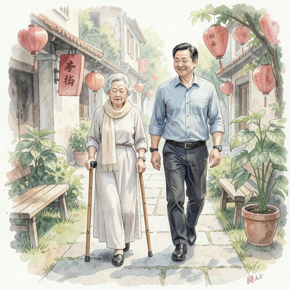 使用拐杖行走