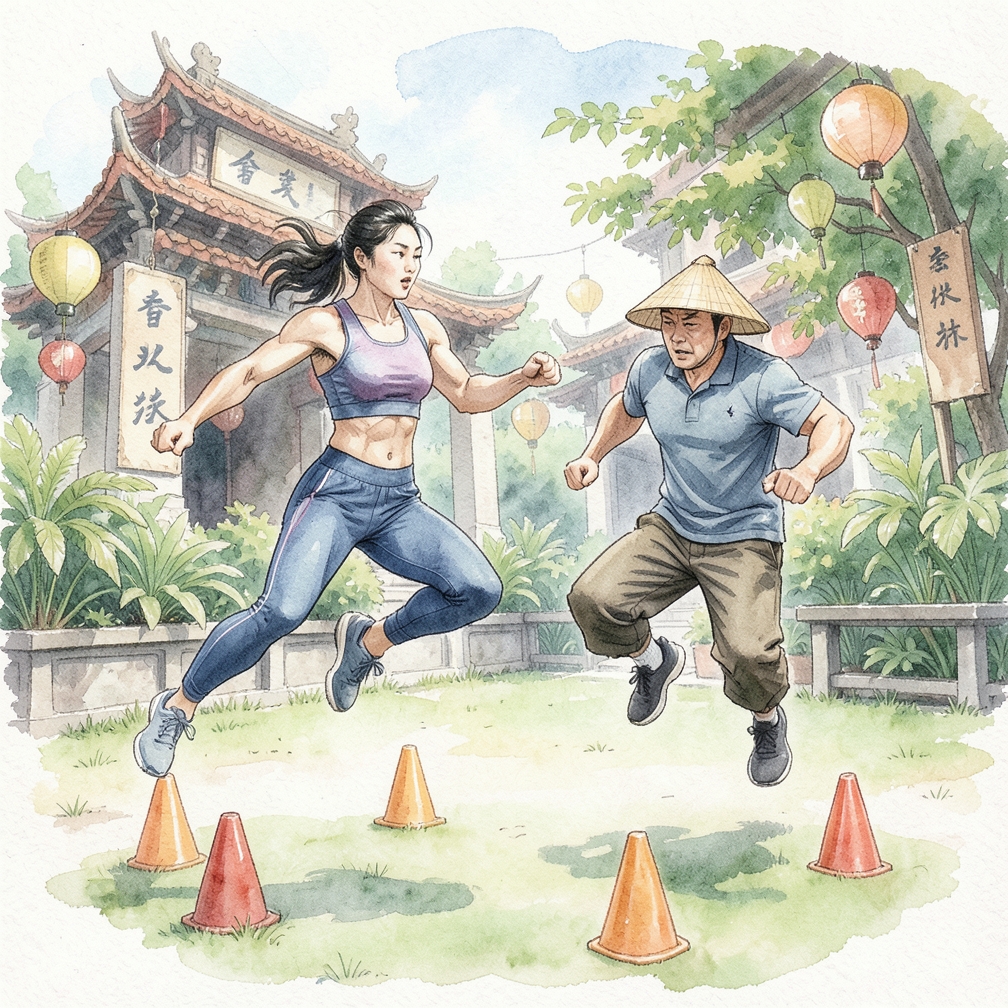 通过多向跳跃提高核心力量和反应速度