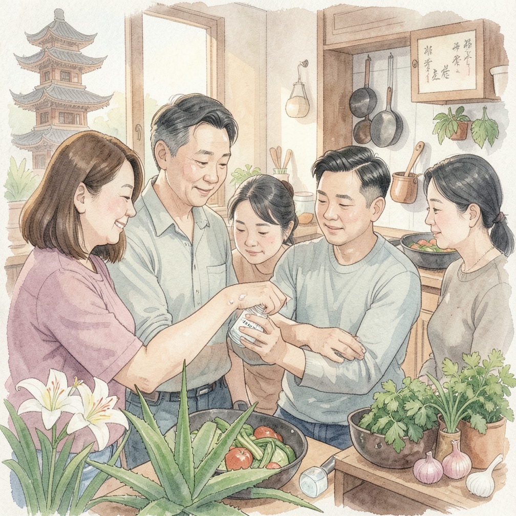在皮肤上测试少量芦荟