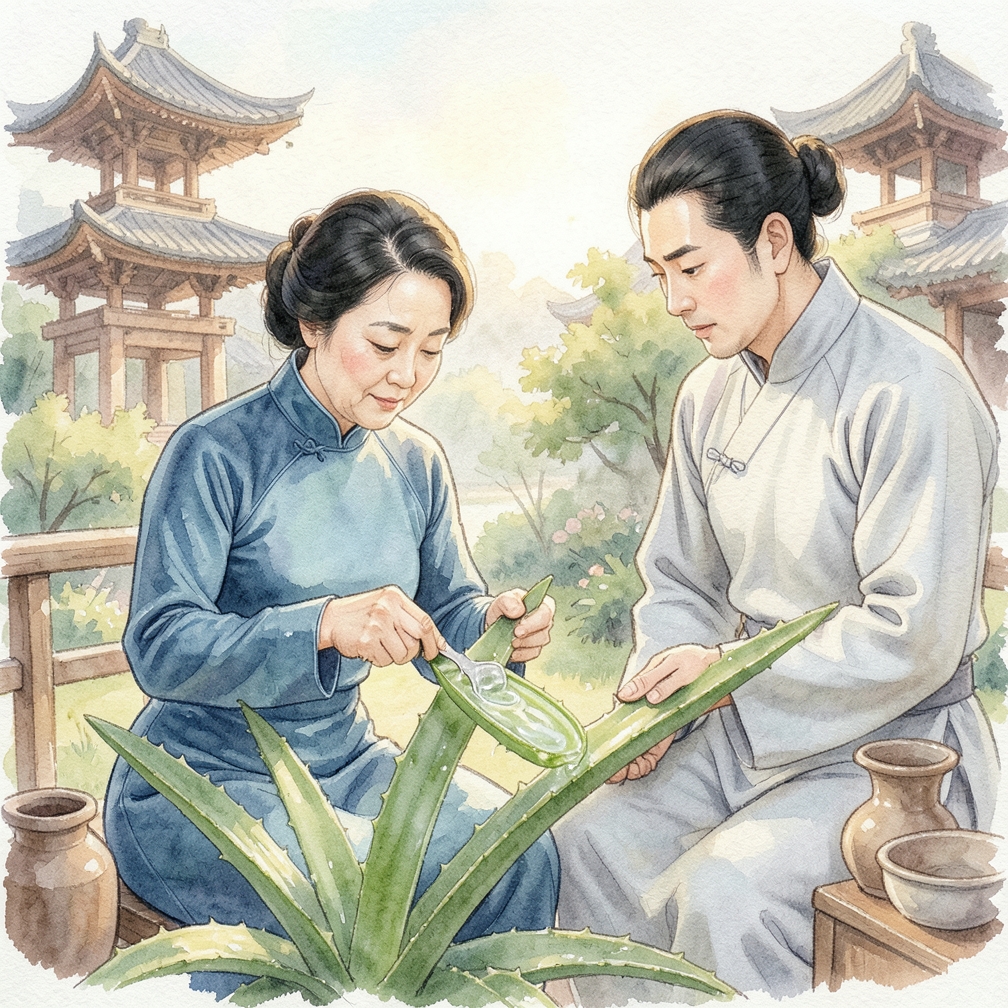 使用芦荟制作面部面膜