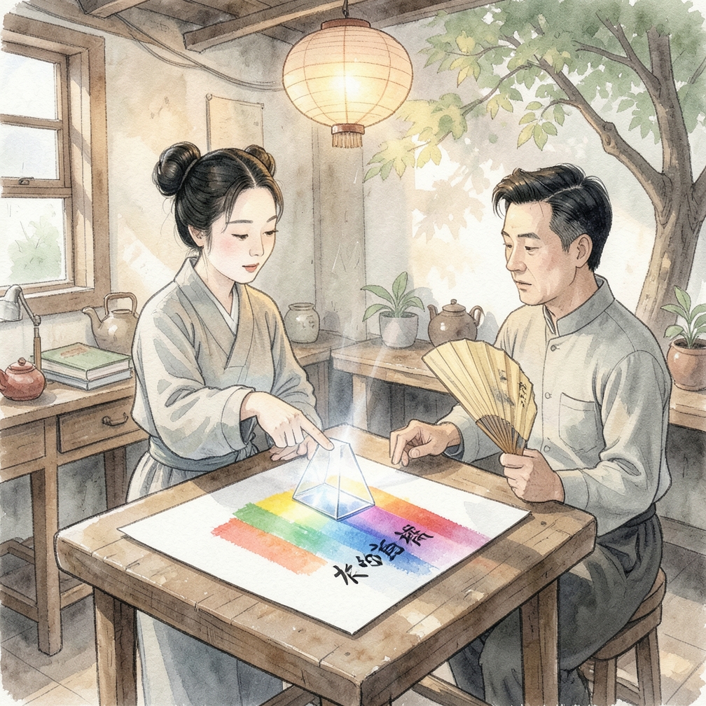 观察棱镜的光分离作用