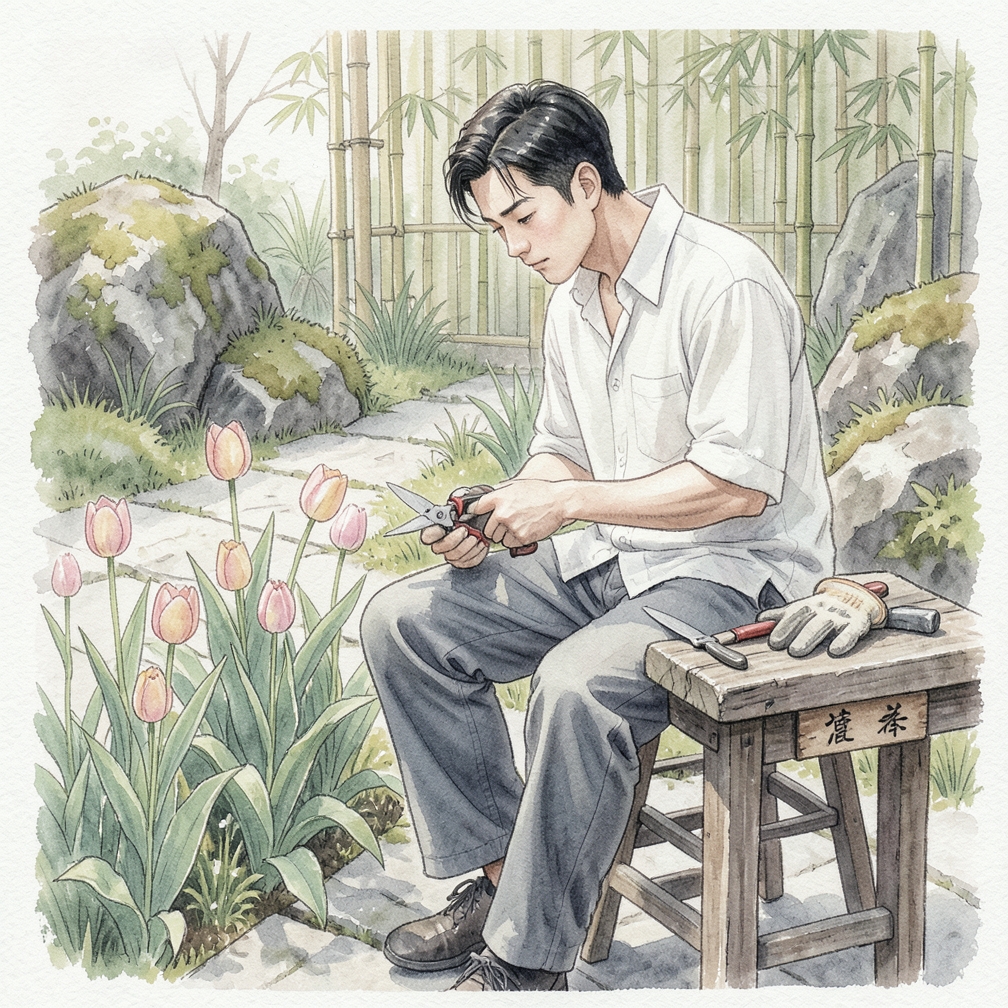 等待郁金香开始褪色