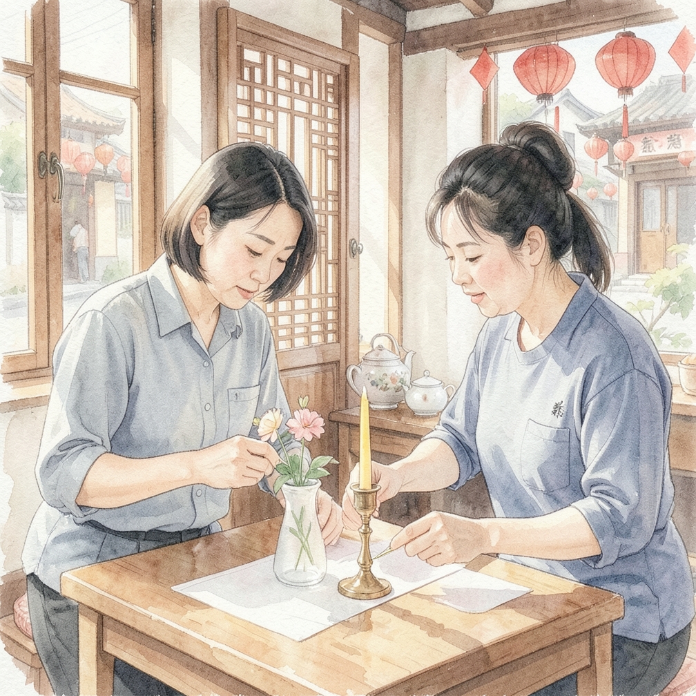用吸管装饰花瓶或烛台，制作色彩缤纷的中心装饰