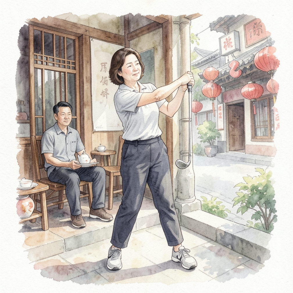 將右腳置於左腳前方