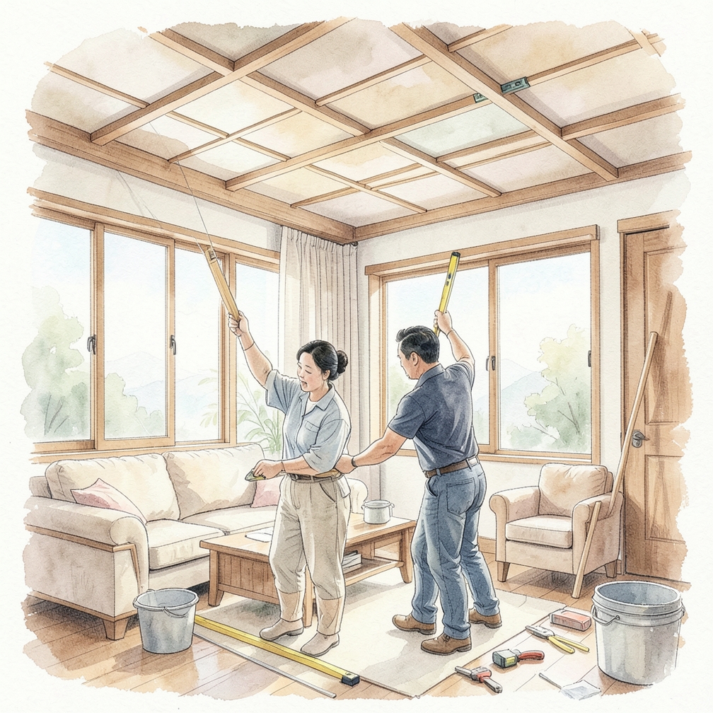 安装水平龙骨条