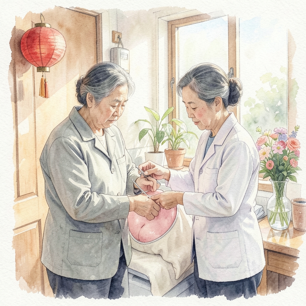 进行骨盆检查