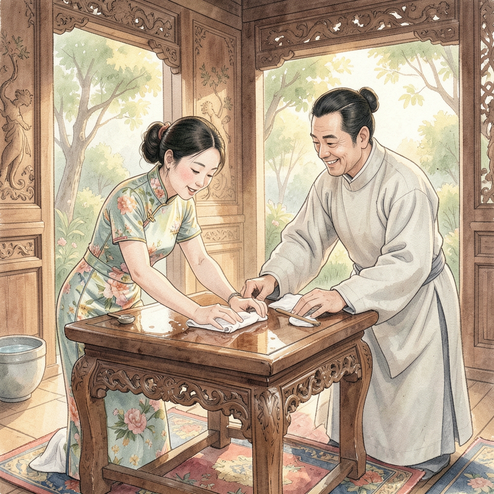 如何逐步去除木头上的水渍