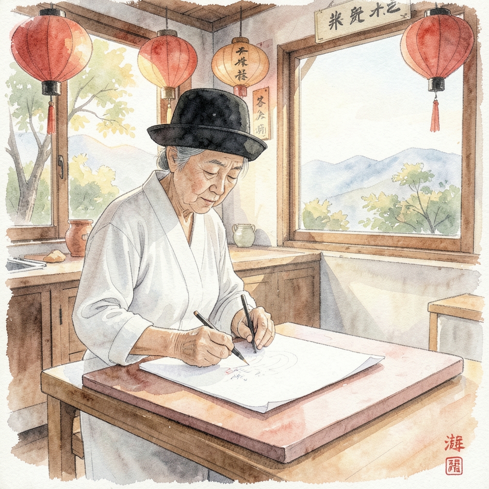 將紙張平鋪在一块平坦的板上