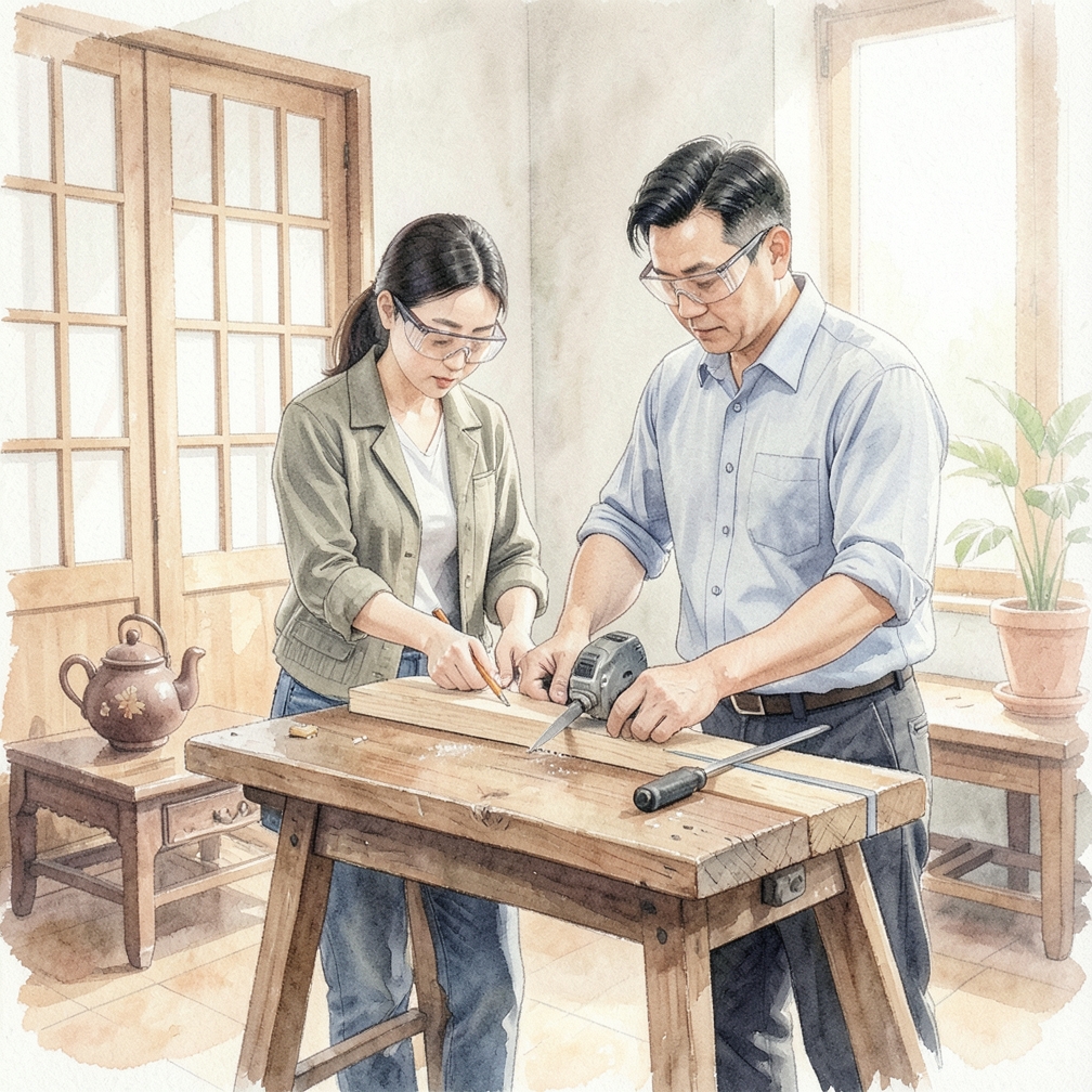 如果木板未预先切割，请自行切割