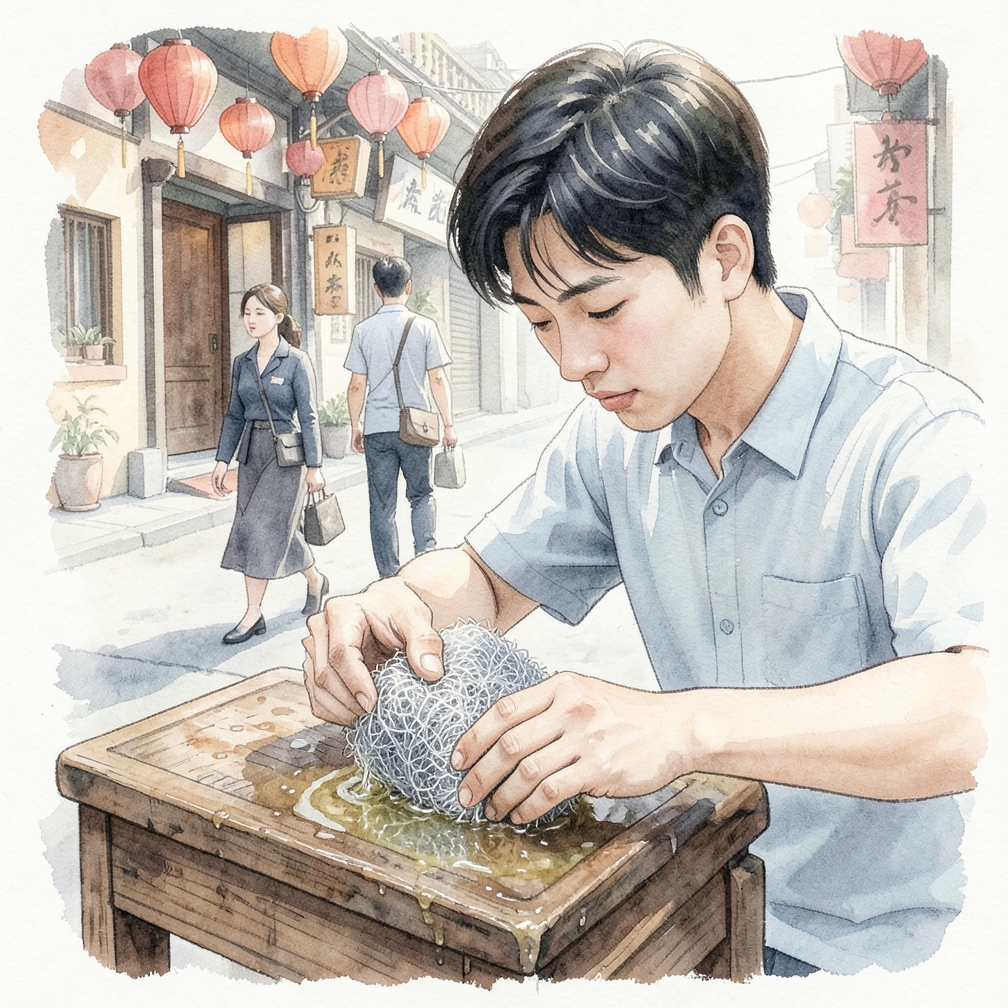 应用醋和钢丝绒