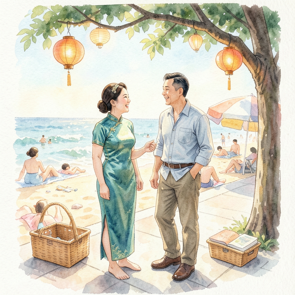 如何在海灘上與女孩互動