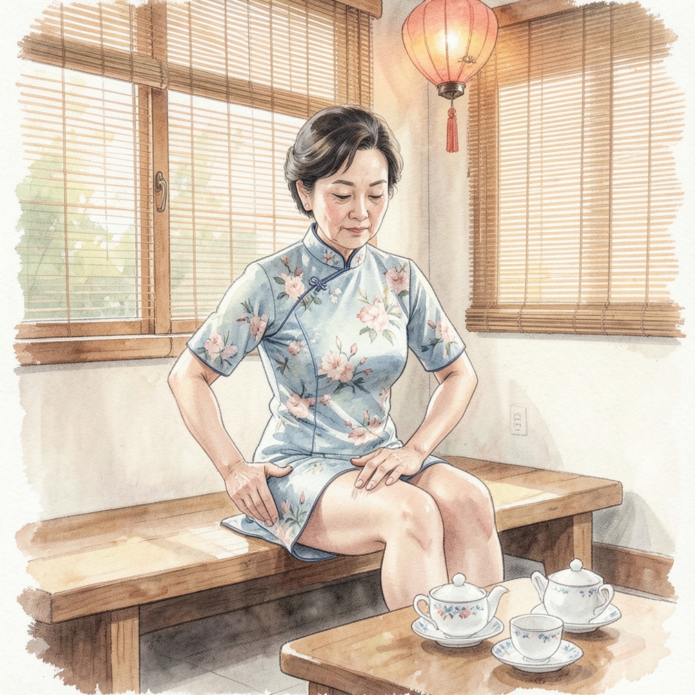 按摩大腿前侧以缓解肌肉紧张