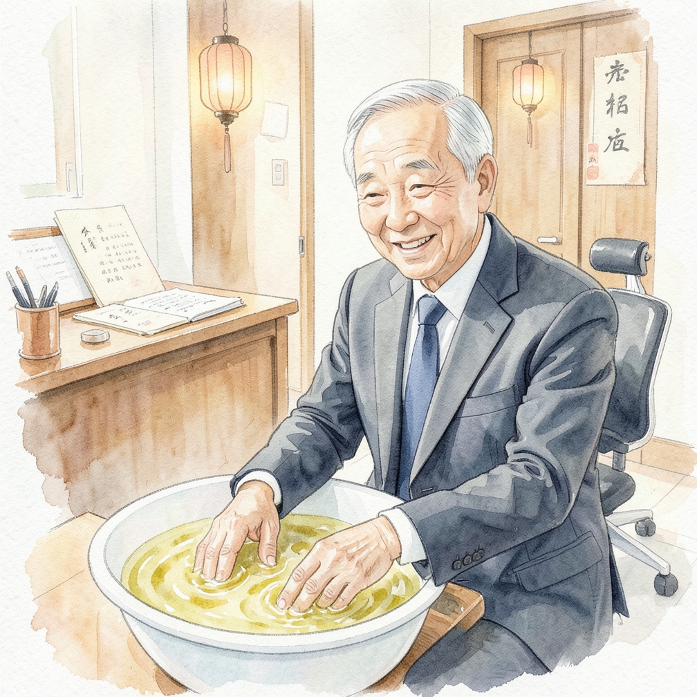 用温水浸泡指尖