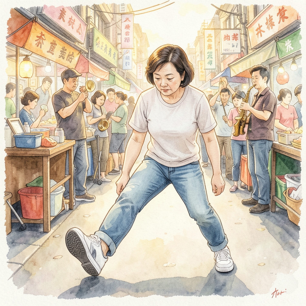 用前脚的脚跟刹车接触地面