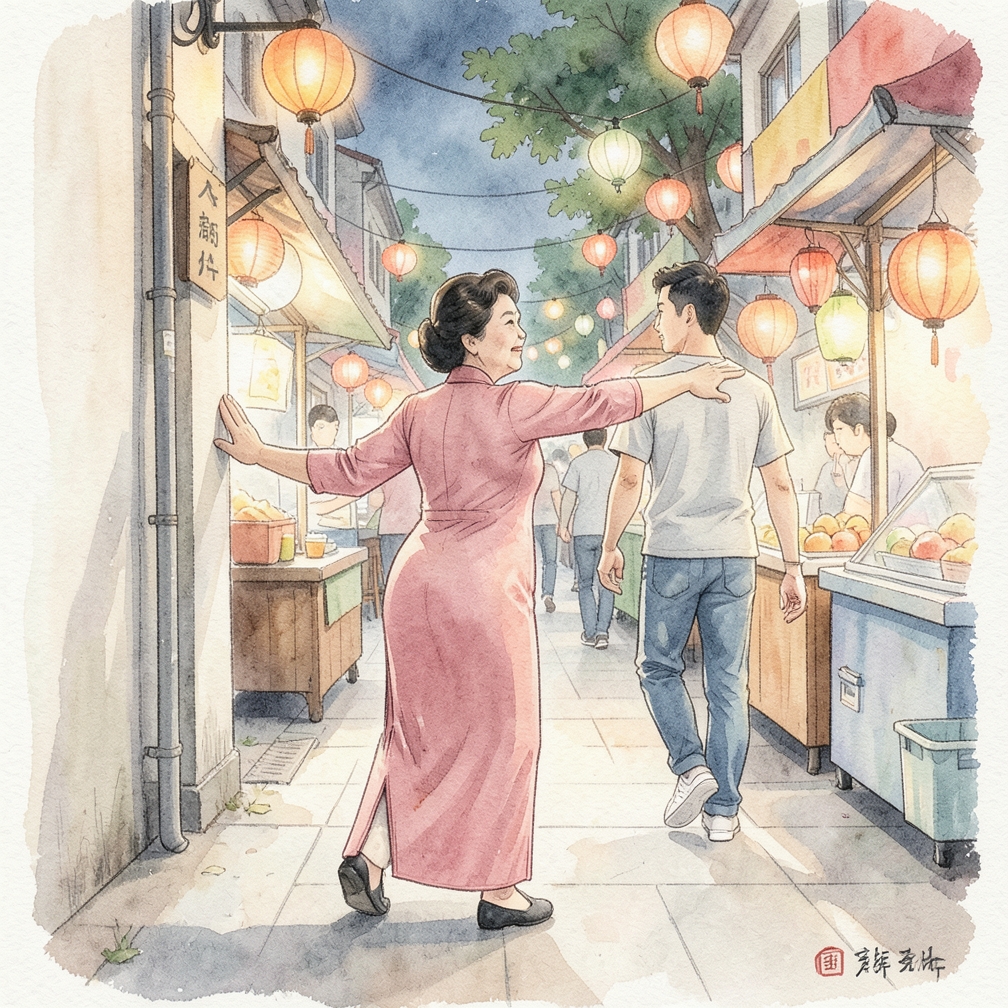 伸直双臂，滑向墙壁停下