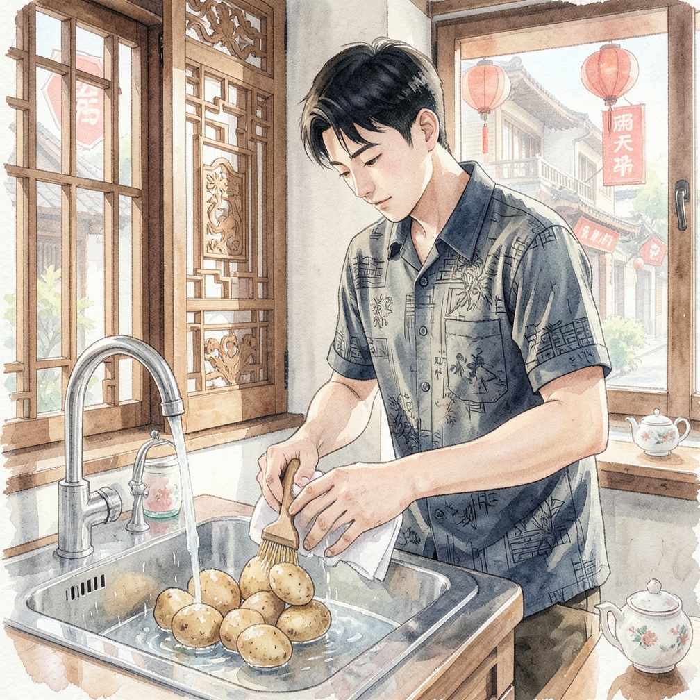 擦洗土豆