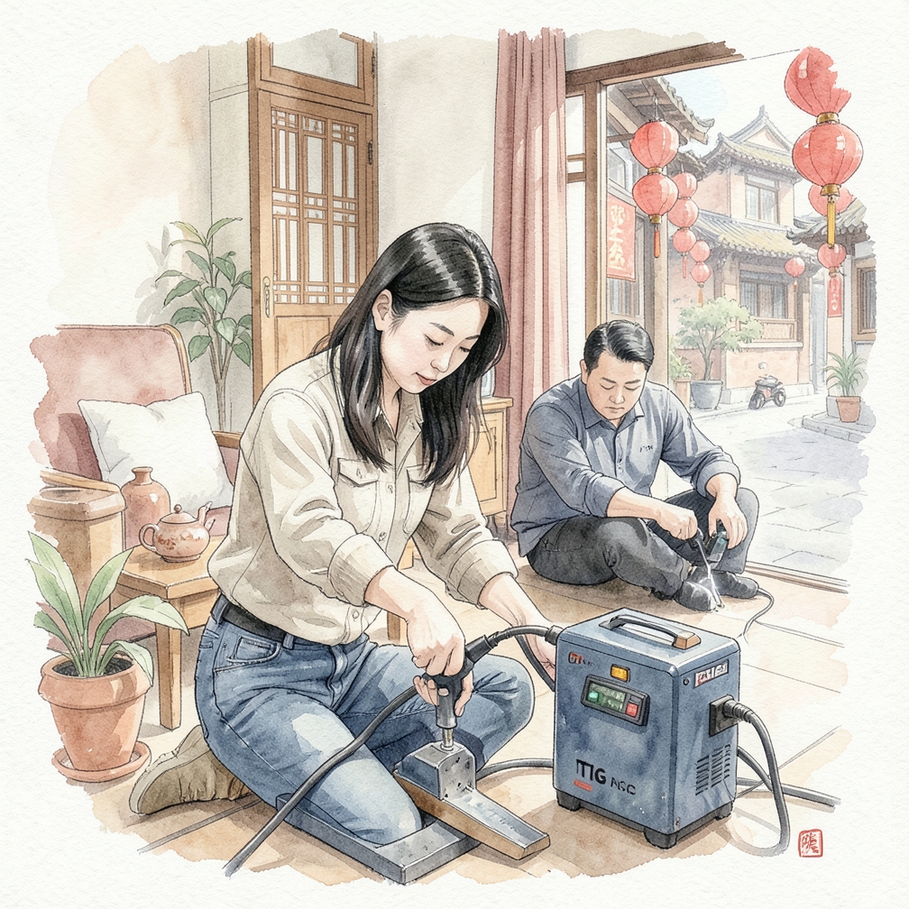 使用脚踏板或手控调节TIG焊机的热量