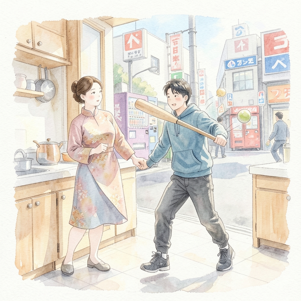 执行挥棒并奔跑