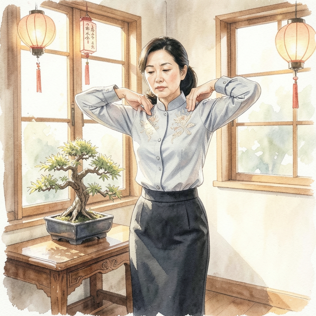 针对肩膀进行拉伸