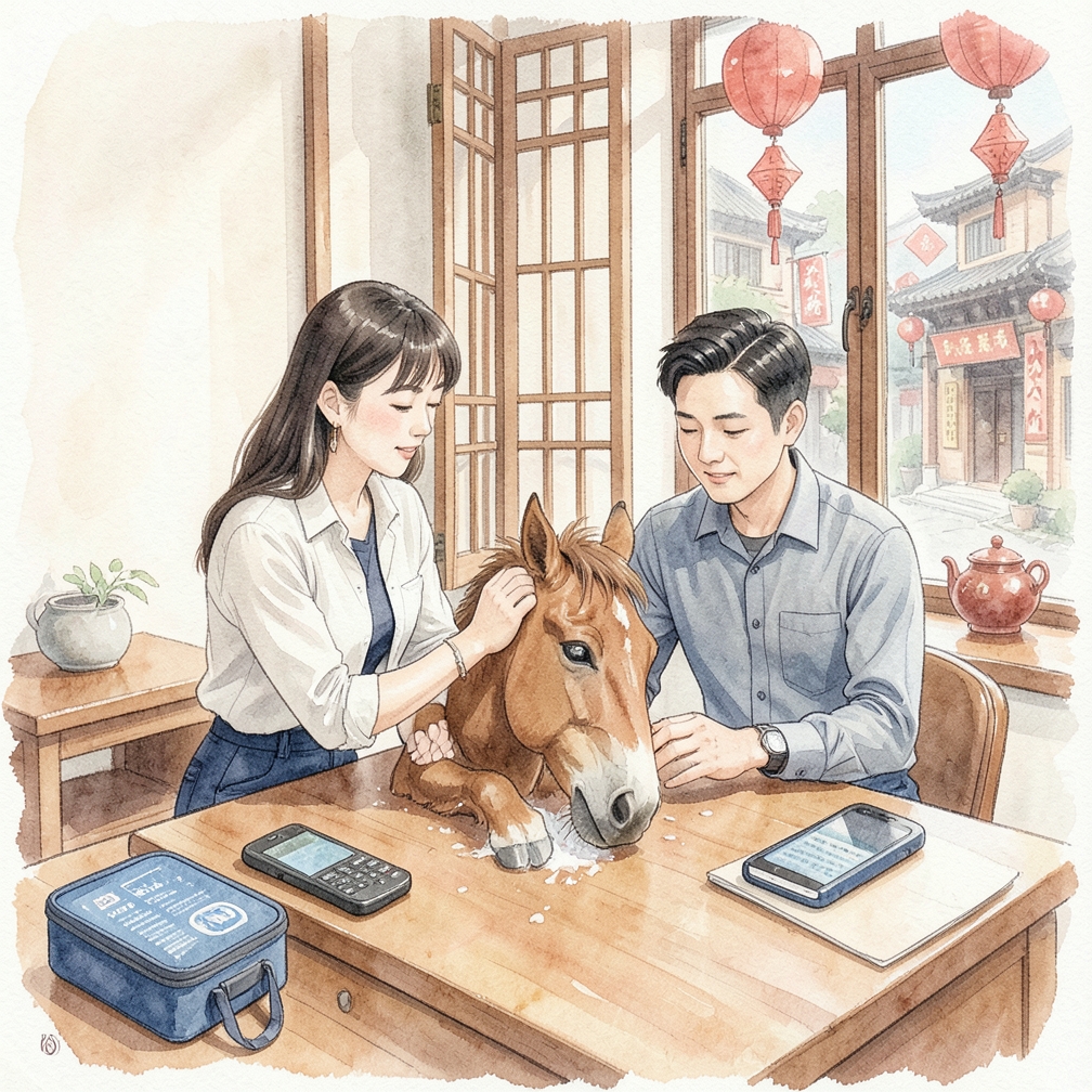 如何逐步帮助受呛的马