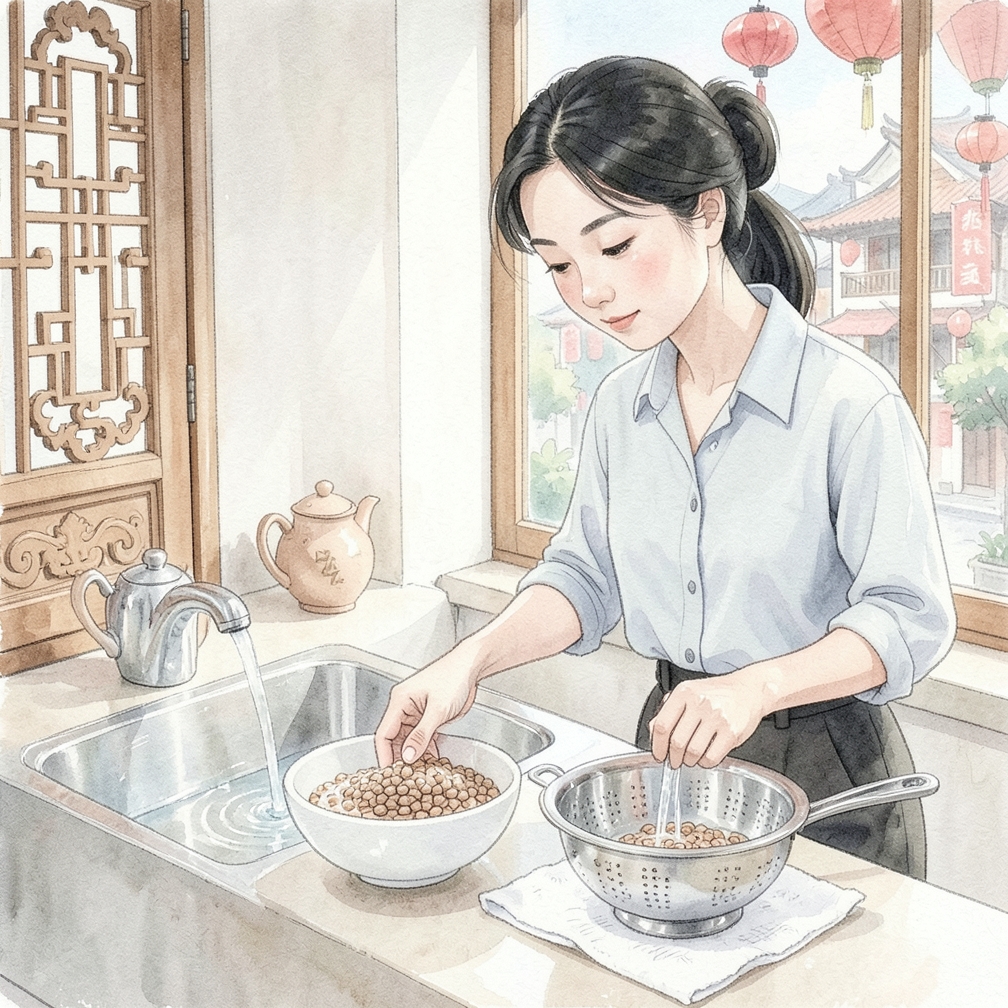 清洗豆子