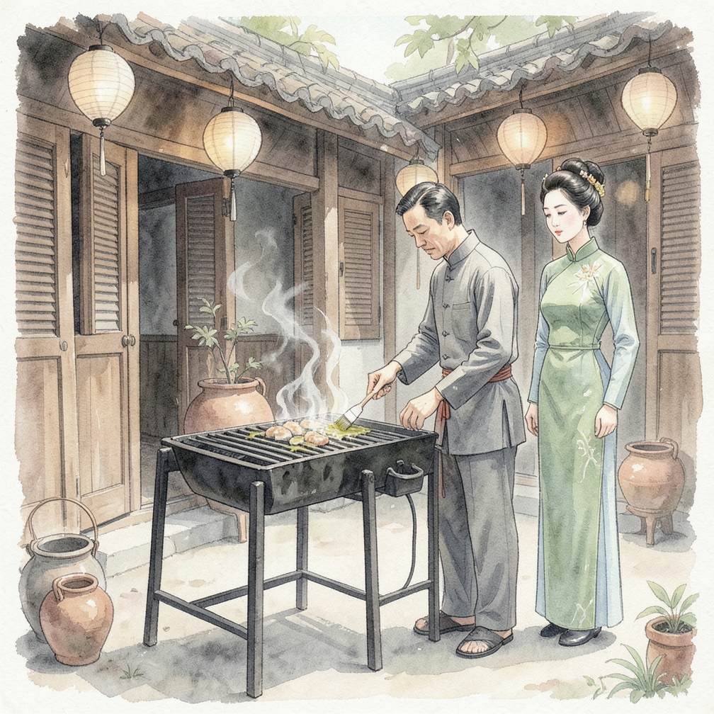 预热烤架