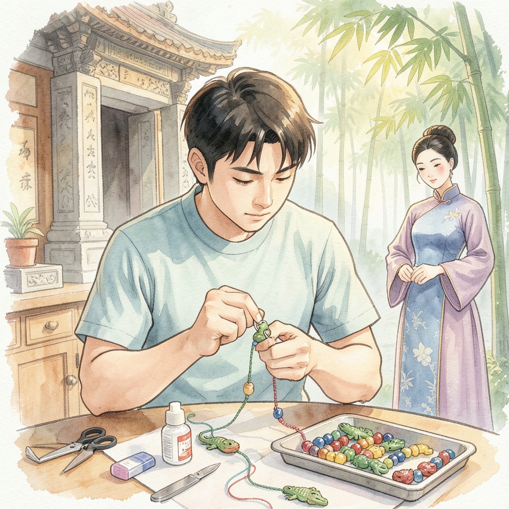 如何制作一条蜥蜴珠串钥匙扣