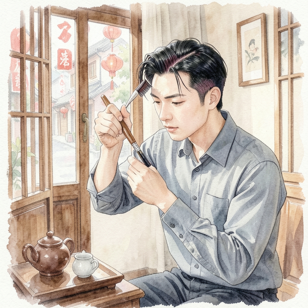 如果只是补色，只将染发剂涂抹在发根处