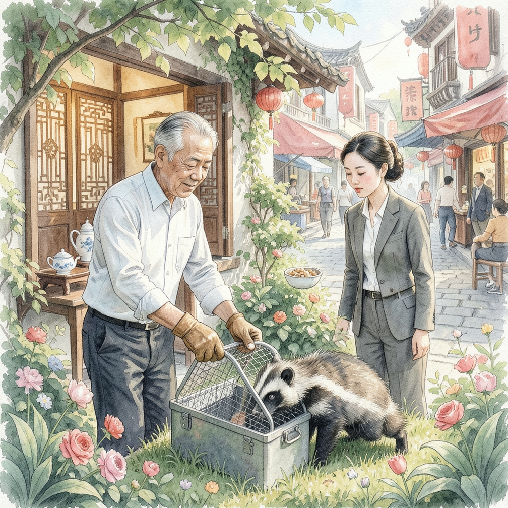 如何从活捕兽夹中接近并释放臭鼬
