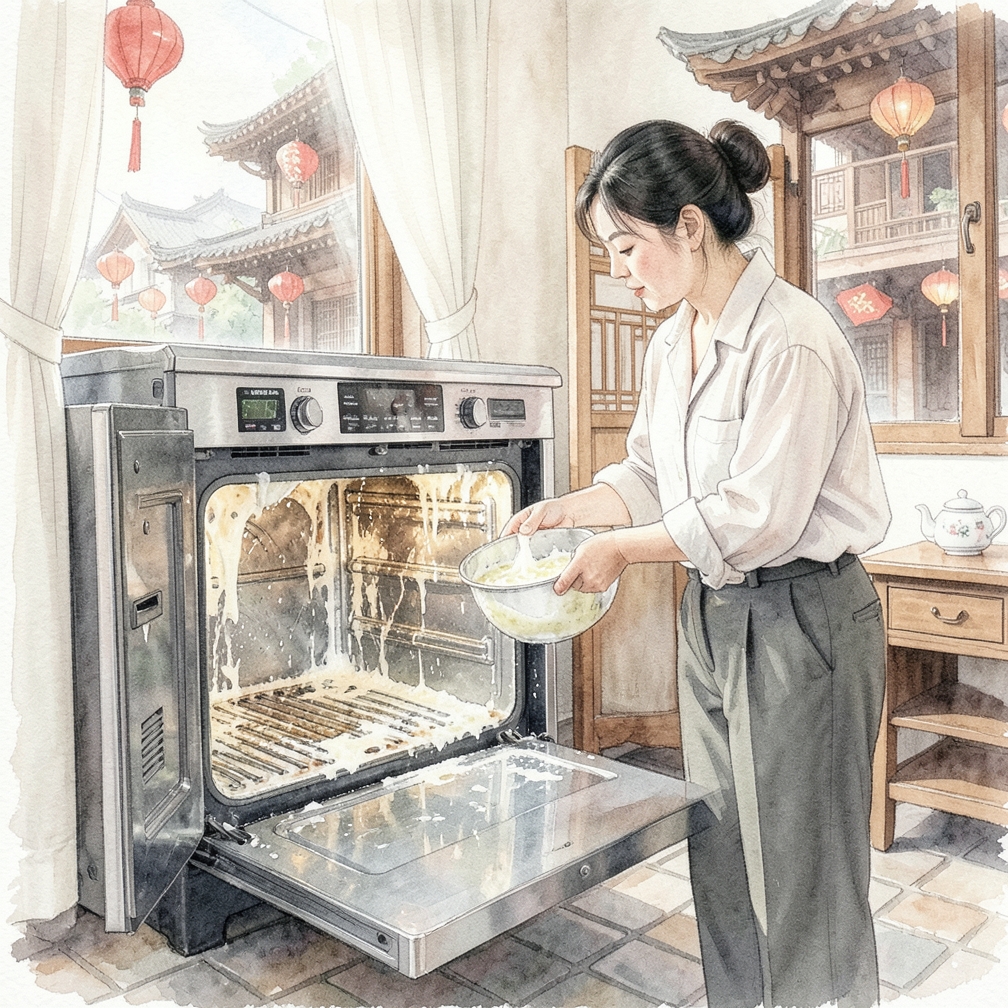 涂抹混合物并静置