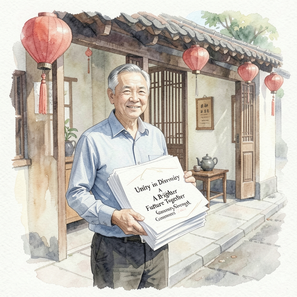 在校园内张贴海报