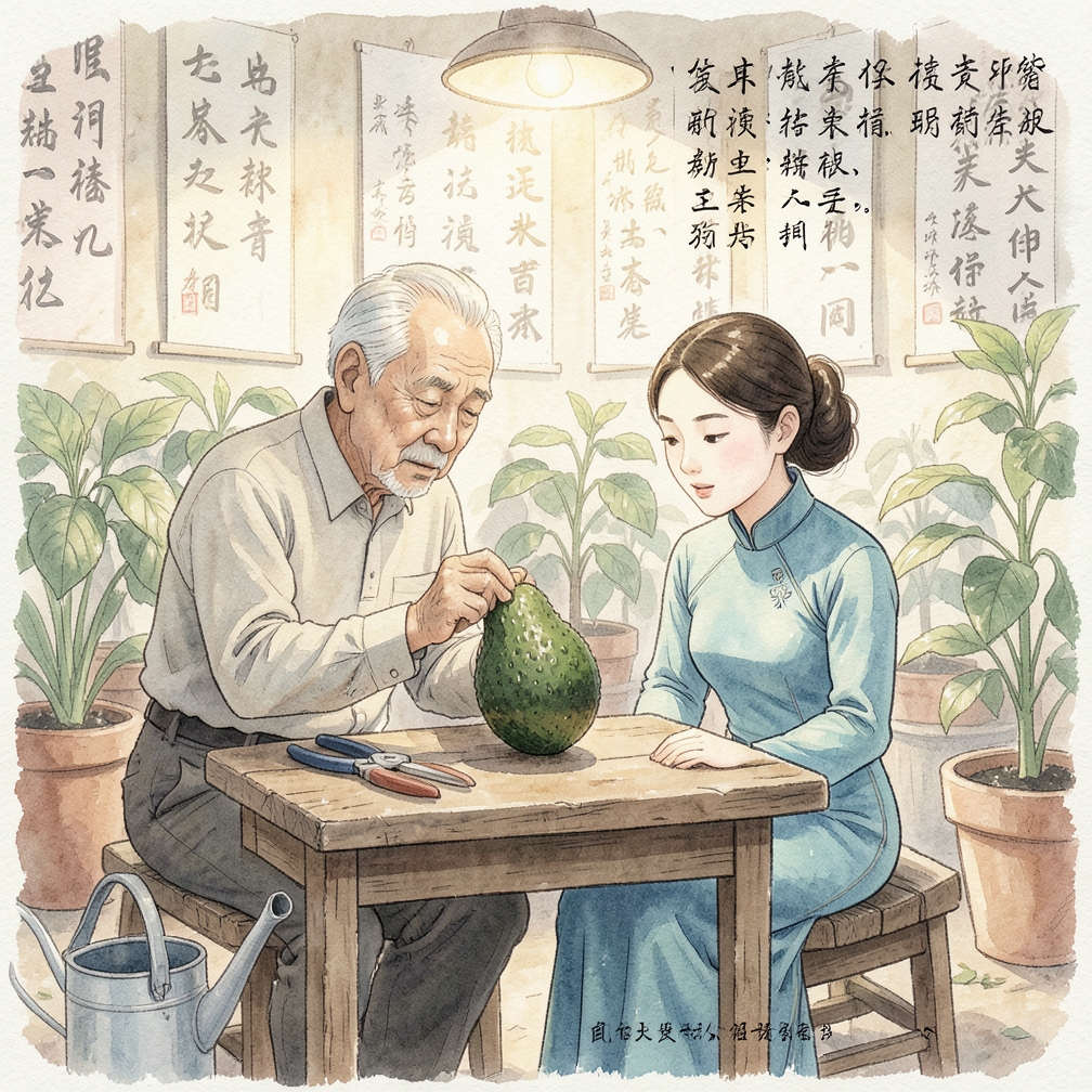 闻牛油果的气味