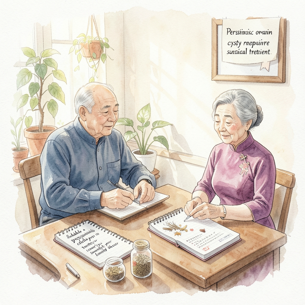 如果囊腫感染或疼痛，請致電醫生