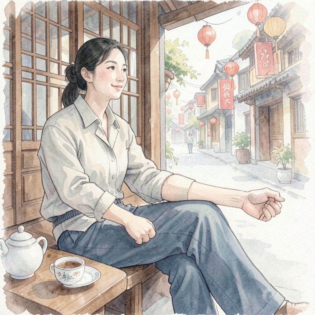 手臂呈“V”形