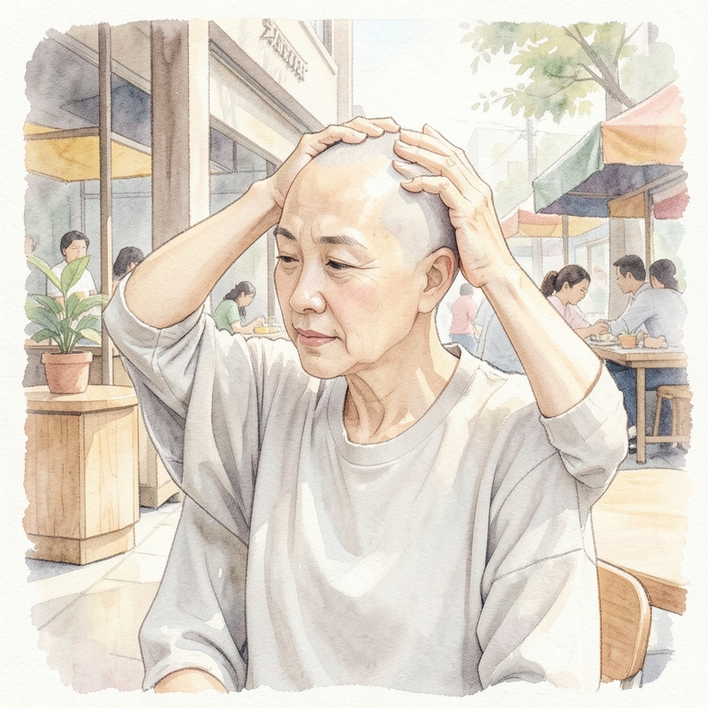按摩头皮促进血液循环