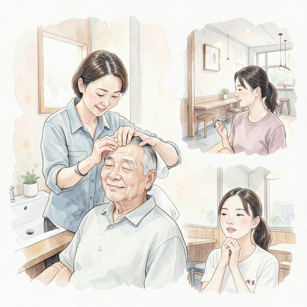 按摩头皮促进吸收