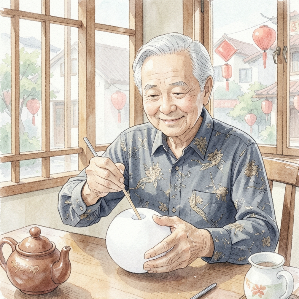 在泡沫球中心打孔