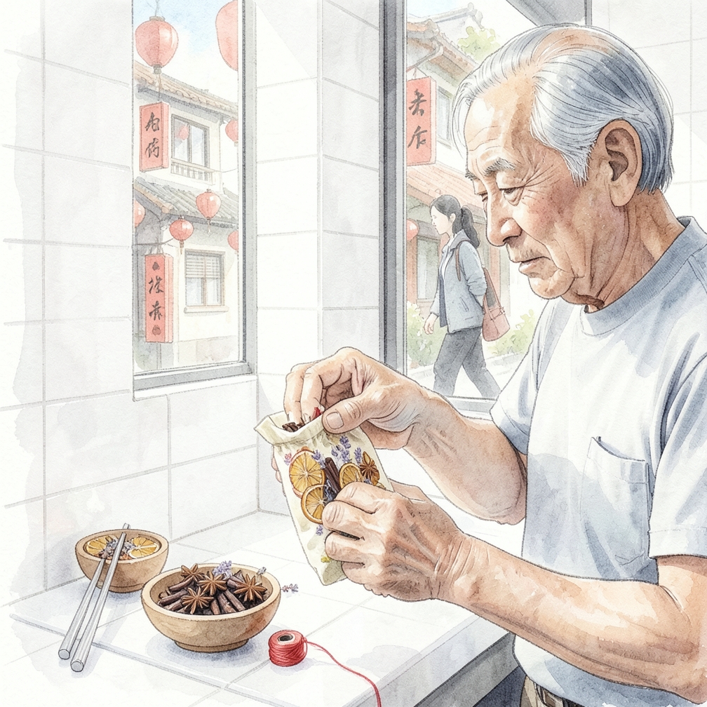 填充香料并完成香囊
